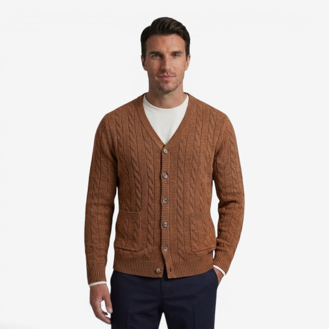 Jorvalore | Men's Warm Knit Button Cardigan with Pockets for Winter