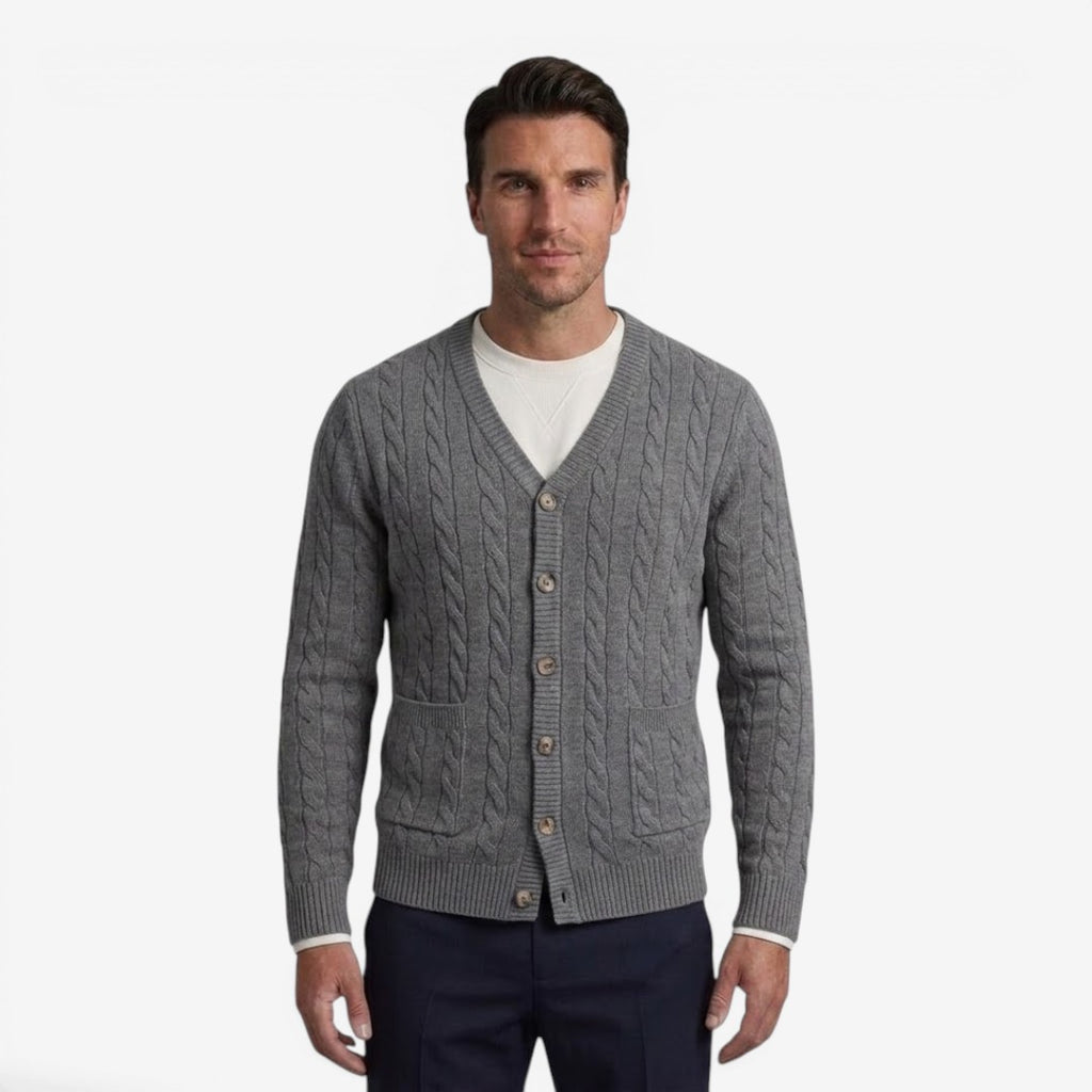 Jorvalore | Men's Warm Knit Button Cardigan with Pockets for Winter