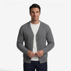 Jorvalore | Men's Warm Knit Button Cardigan with Pockets for Winter