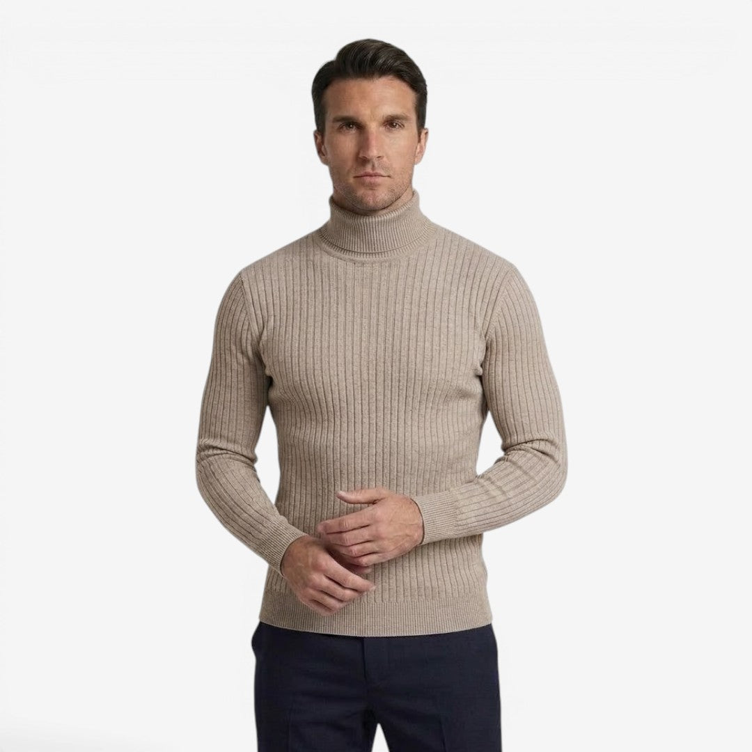 Jorvalore | Men’s Warm Knit Turtleneck Jumper Slim Fit for Winter
