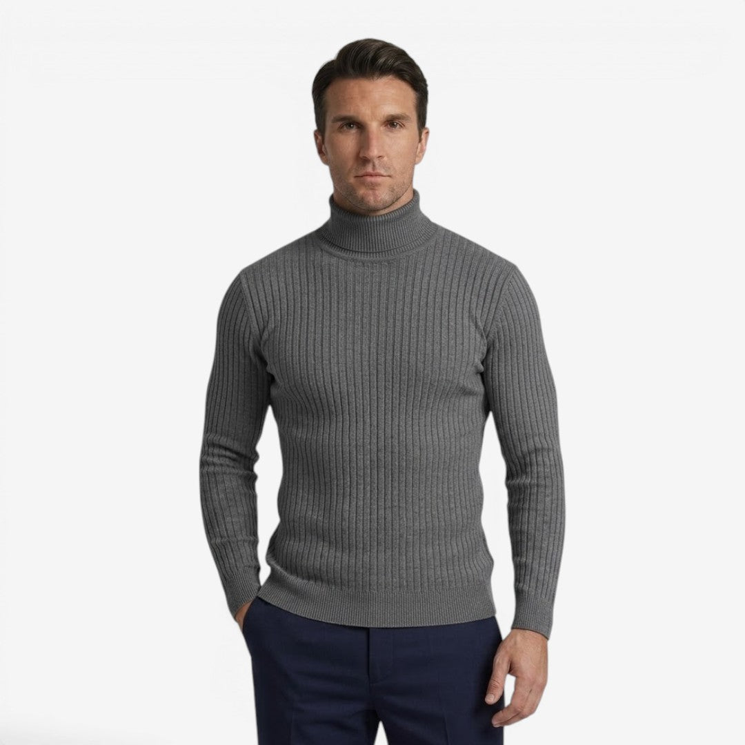 Jorvalore | Men’s Warm Knit Turtleneck Jumper Slim Fit for Winter