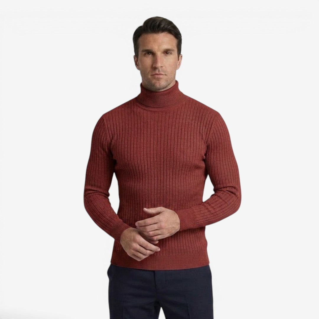 Jorvalore | Men’s Warm Knit Turtleneck Jumper Slim Fit for Winter