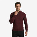Jorvalore | Men's Warm Quarter Zip Jacquard Jumper Classic Knit
