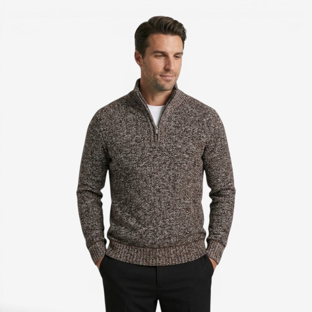 Jorvalore | Men's Warm Quarter Zip Knit Jumper for Fall and Winter