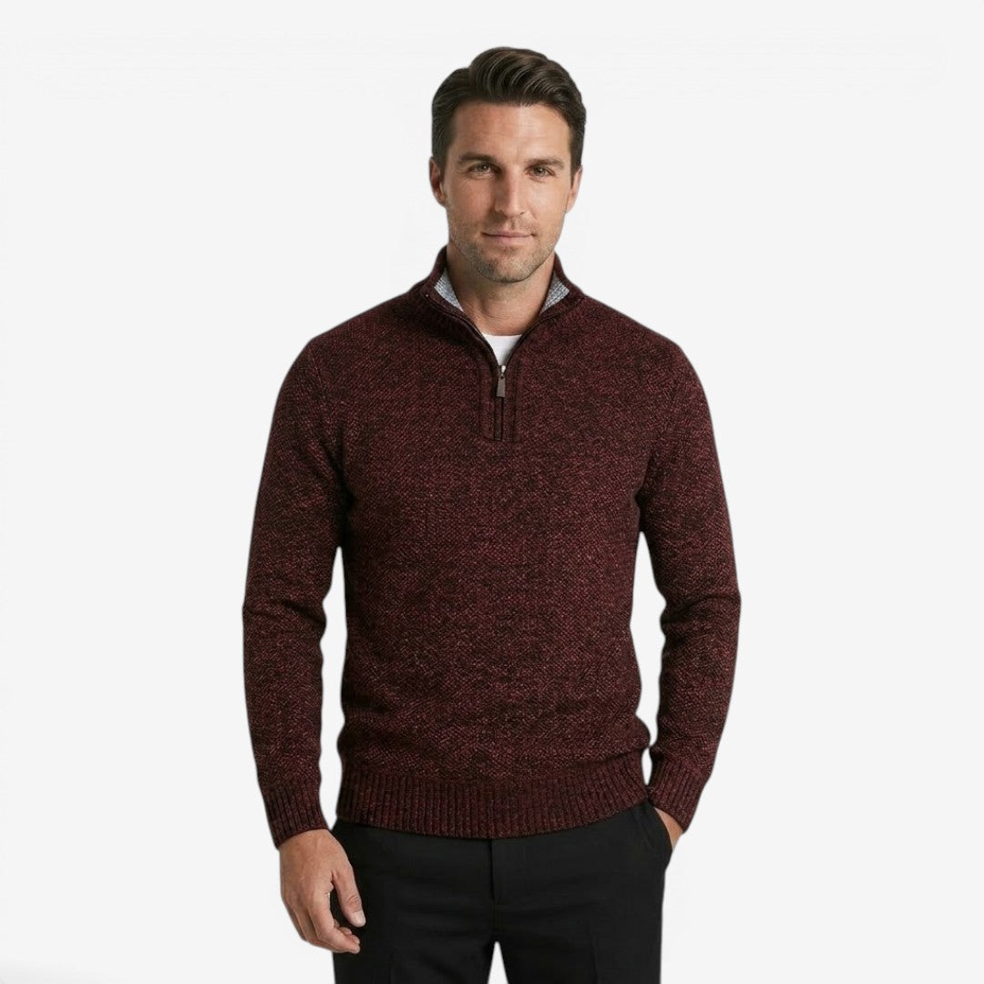 Jorvalore | Men's Warm Quarter Zip Knit Jumper for Fall and Winter