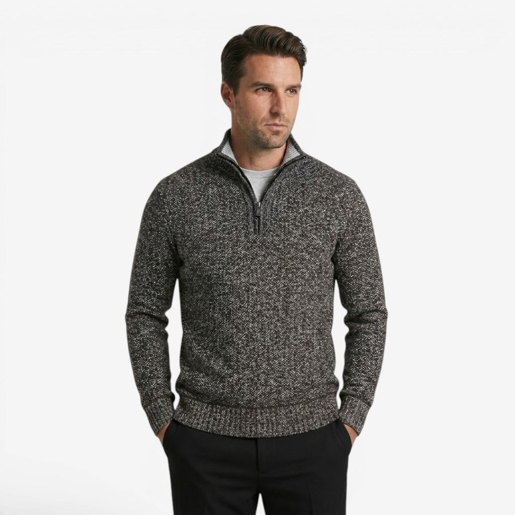 Jorvalore | Men's Warm Quarter Zip Knit Jumper for Fall and Winter