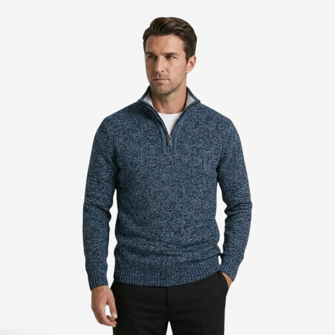 Jorvalore | Men's Warm Quarter Zip Knit Jumper for Fall and Winter