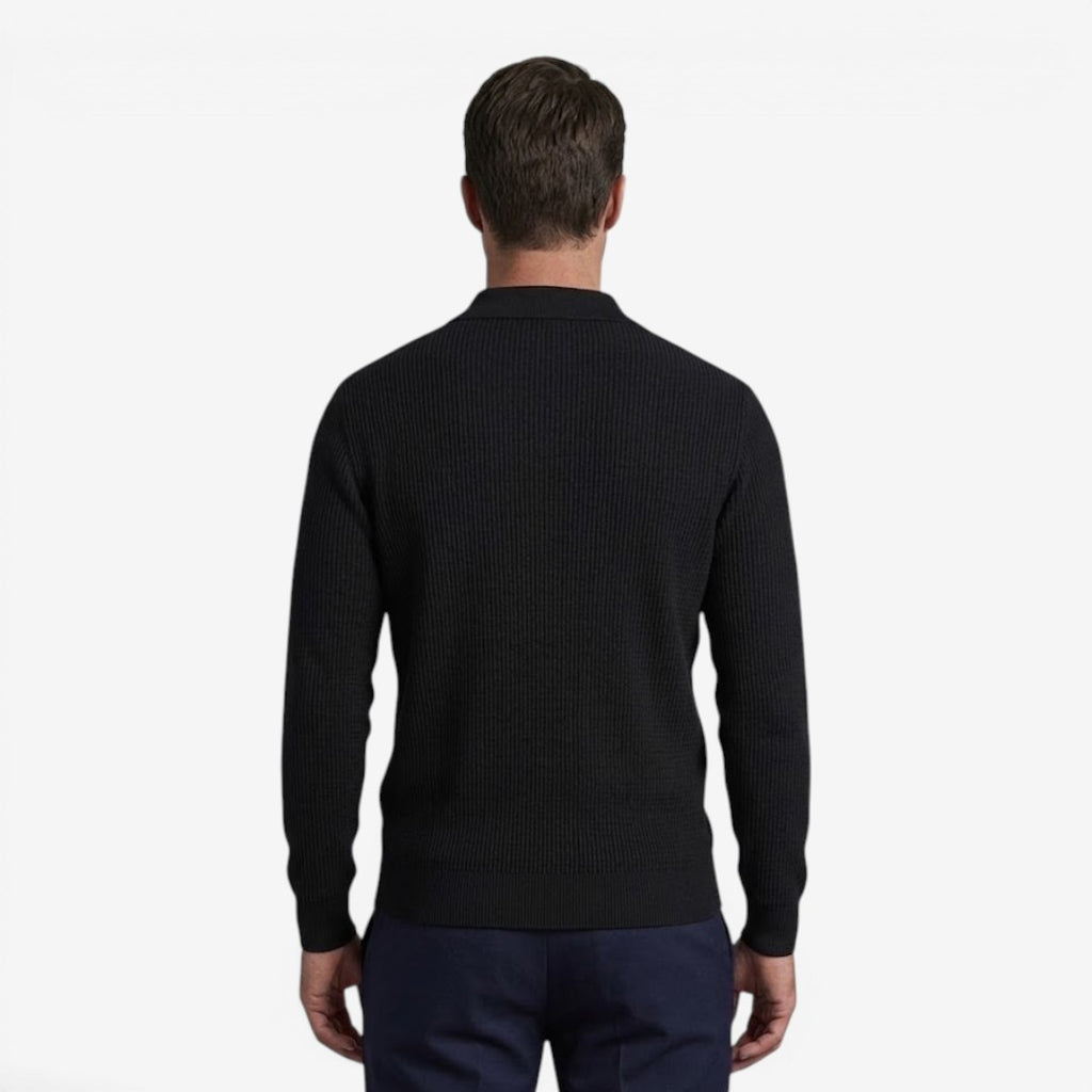 Jorvalore | Men's Warm Quarter Zip Knit Jumper with Stretch Comfort