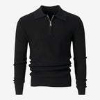 Jorvalore | Men's Warm Quarter Zip Knit Jumper with Stretch Comfort