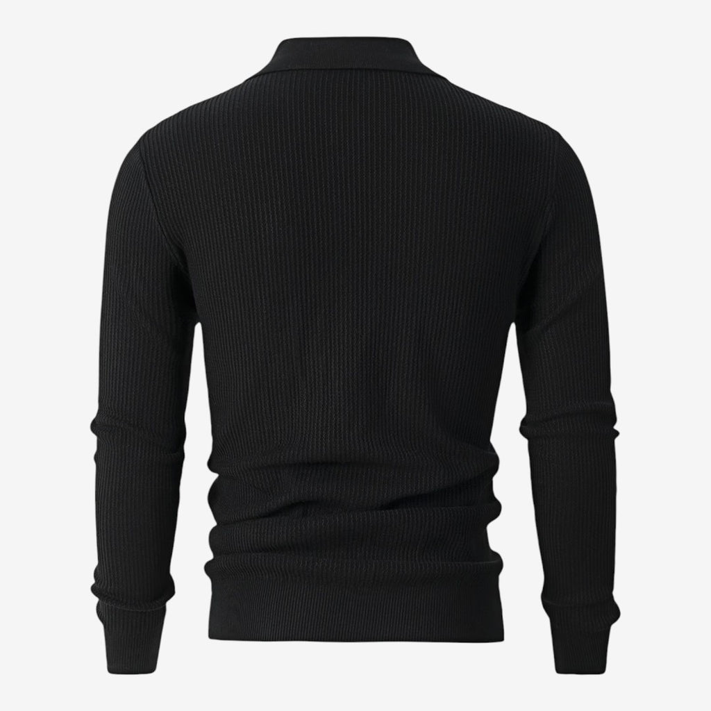 Jorvalore | Men's Warm Quarter Zip Knit Jumper with Stretch Comfort