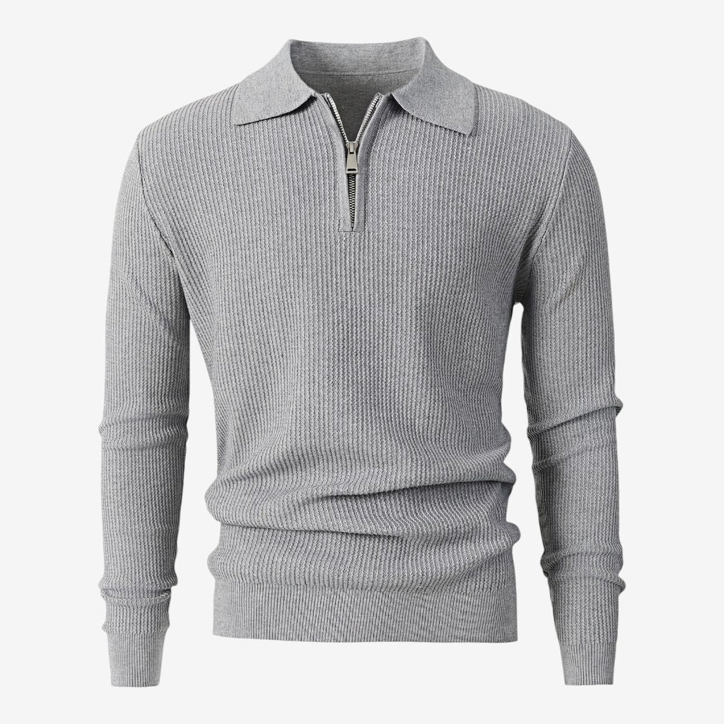 Jorvalore | Men's Warm Quarter Zip Knit Jumper with Stretch Comfort