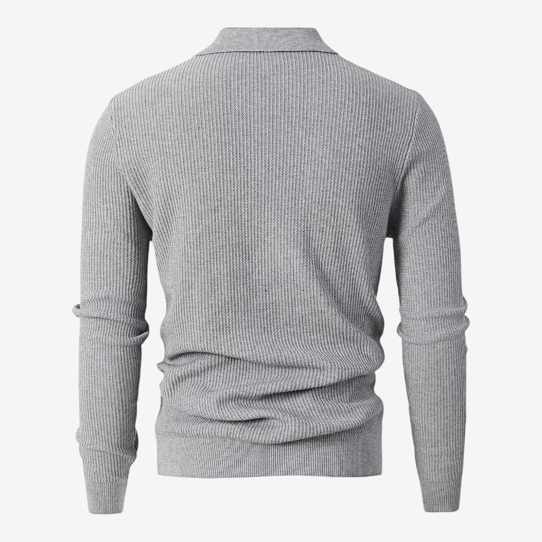 Jorvalore | Men's Warm Quarter Zip Knit Jumper with Stretch Comfort