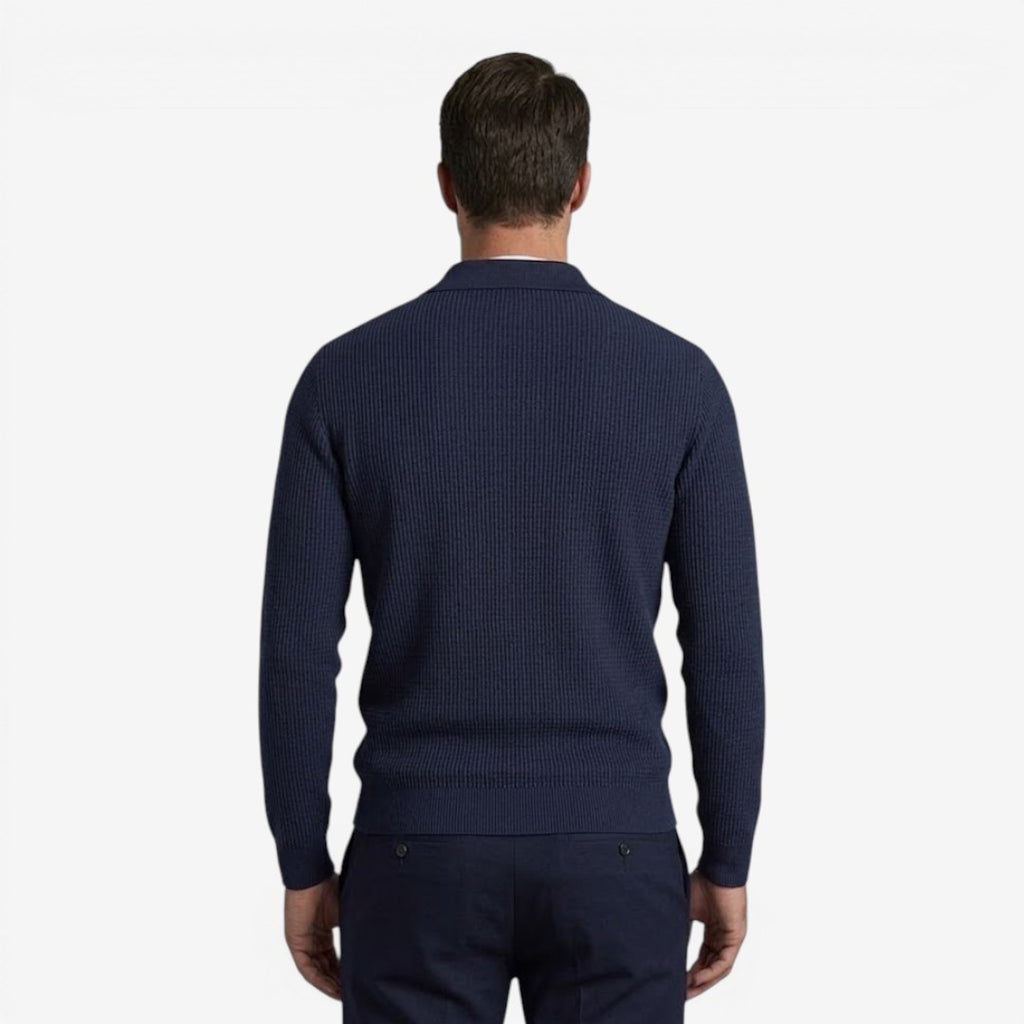 Jorvalore | Men's Warm Quarter Zip Knit Jumper with Stretch Comfort
