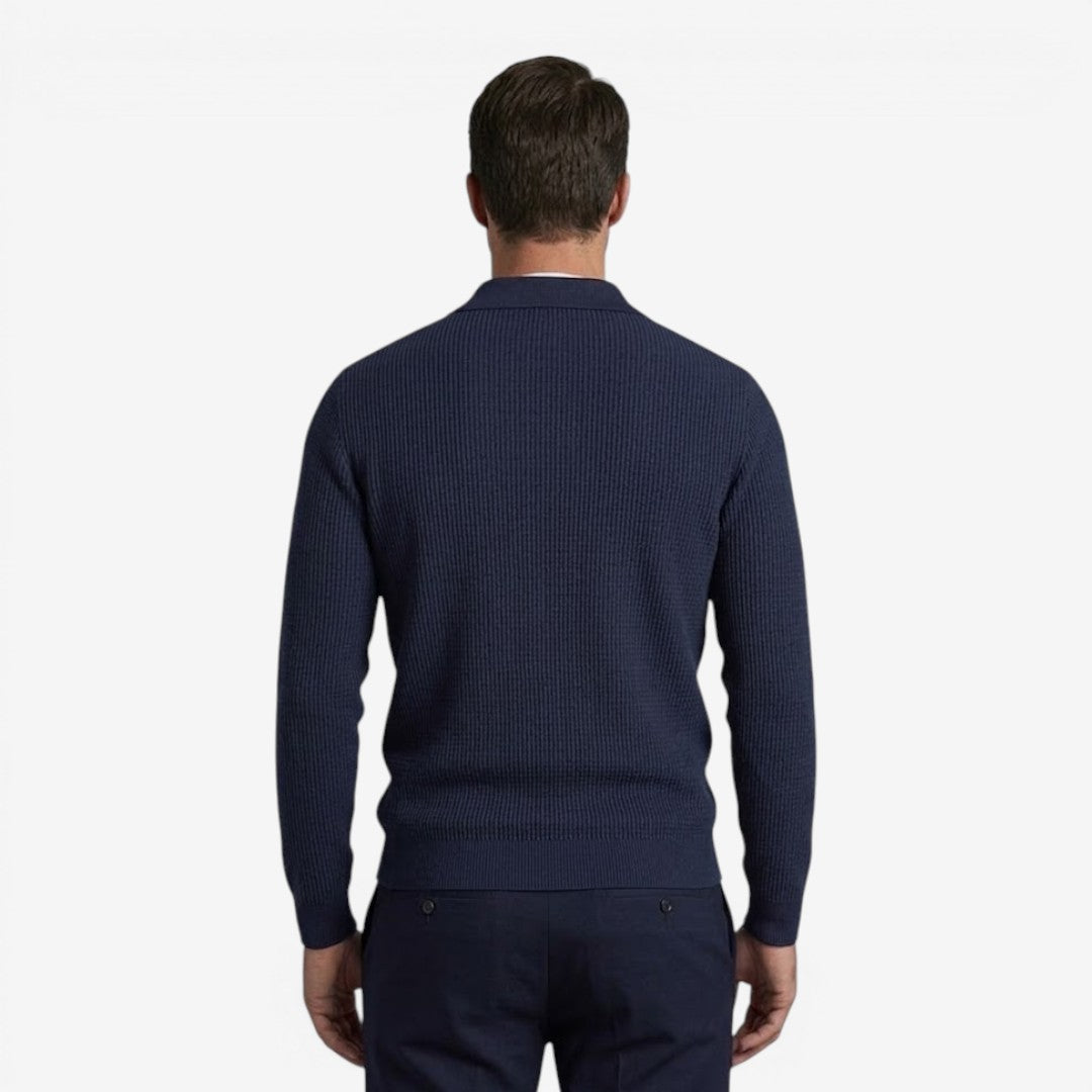 Jorvalore | Men's Warm Quarter Zip Knit Jumper with Stretch Comfort