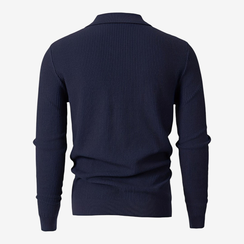 Jorvalore | Men's Warm Quarter Zip Knit Jumper with Stretch Comfort