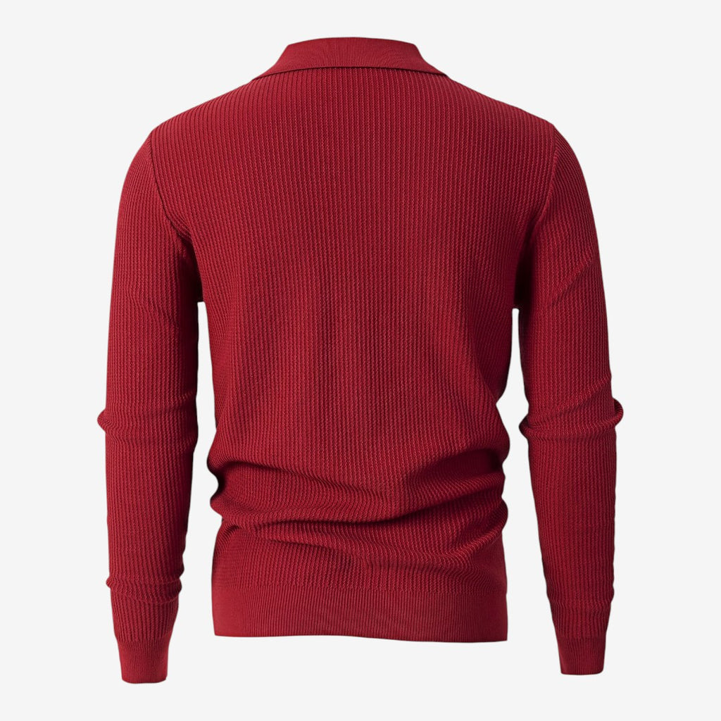 Jorvalore | Men's Warm Quarter Zip Knit Jumper with Stretch Comfort