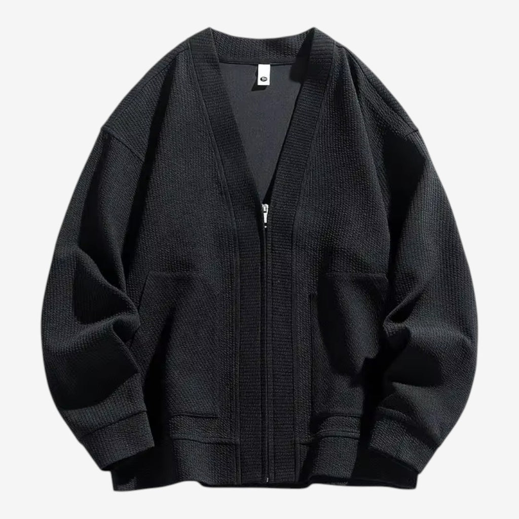 Jorvalore | Men's Zip-Up Knit Cardigan with Pockets for Everyday Comfort