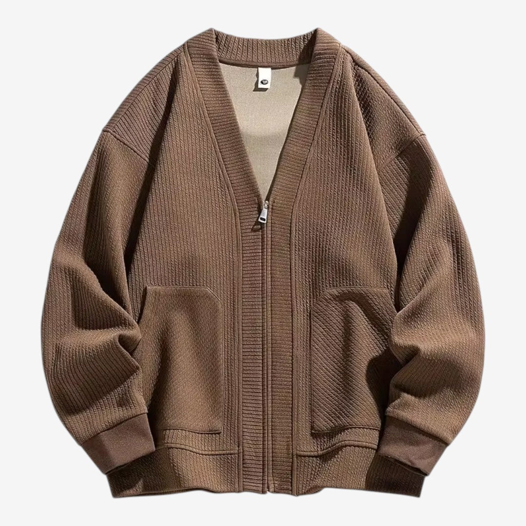 Jorvalore | Men's Zip-Up Knit Cardigan with Pockets for Everyday Comfort