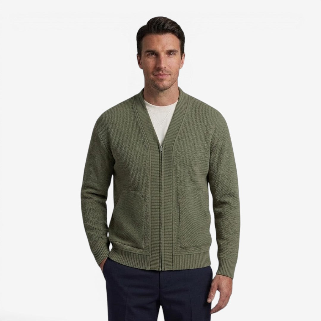 Jorvalore | Men's Zip-Up Knit Cardigan with Pockets for Everyday Comfort