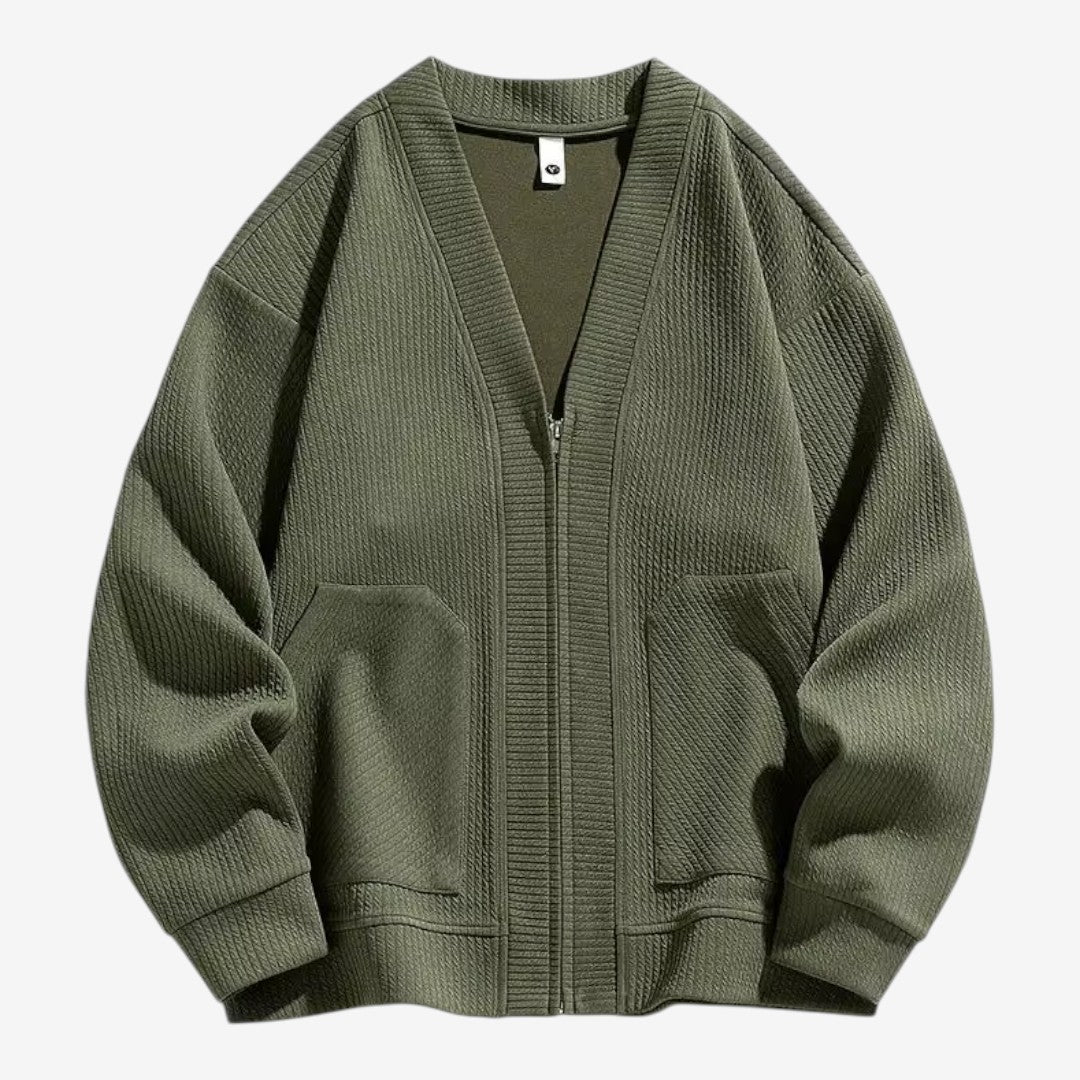 Jorvalore | Men's Zip-Up Knit Cardigan with Pockets for Everyday Comfort