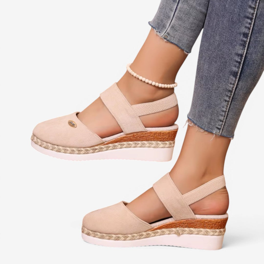 Jorvalore | Women's Closed Toe Gladiator Sandals with Wedge Heel