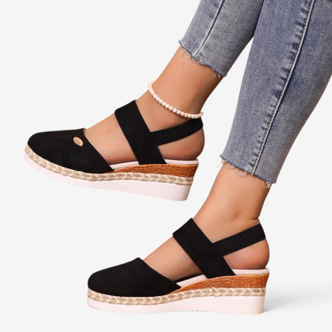 Jorvalore | Women's Closed Toe Gladiator Sandals with Wedge Heel