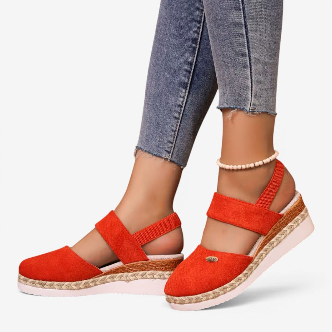 Jorvalore | Women's Closed Toe Gladiator Sandals with Wedge Heel