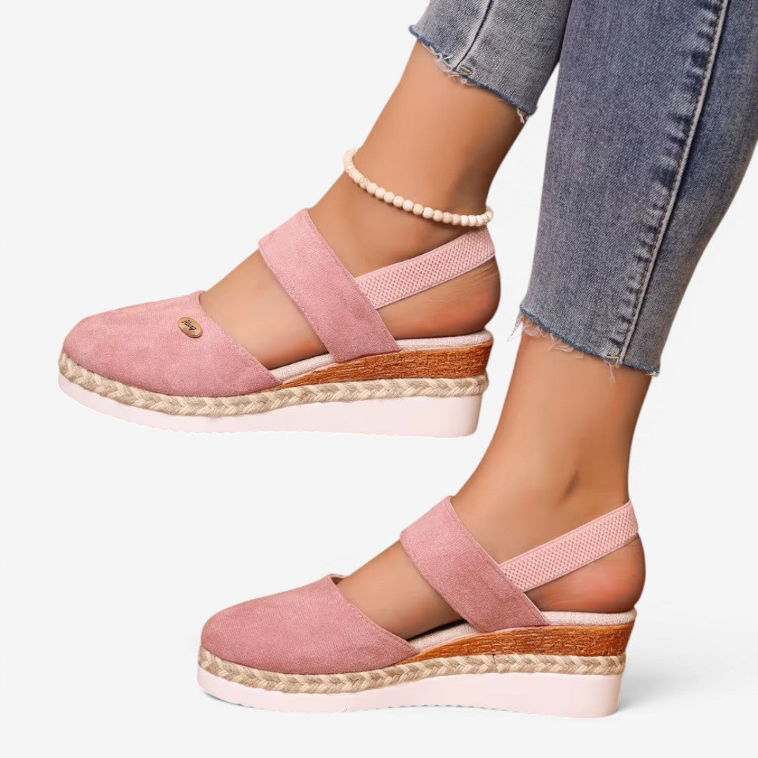 Jorvalore | Women's Closed Toe Gladiator Sandals with Wedge Heel