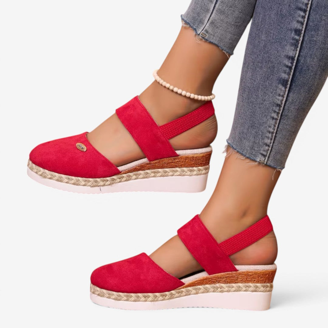 Jorvalore | Women's Closed Toe Gladiator Sandals with Wedge Heel