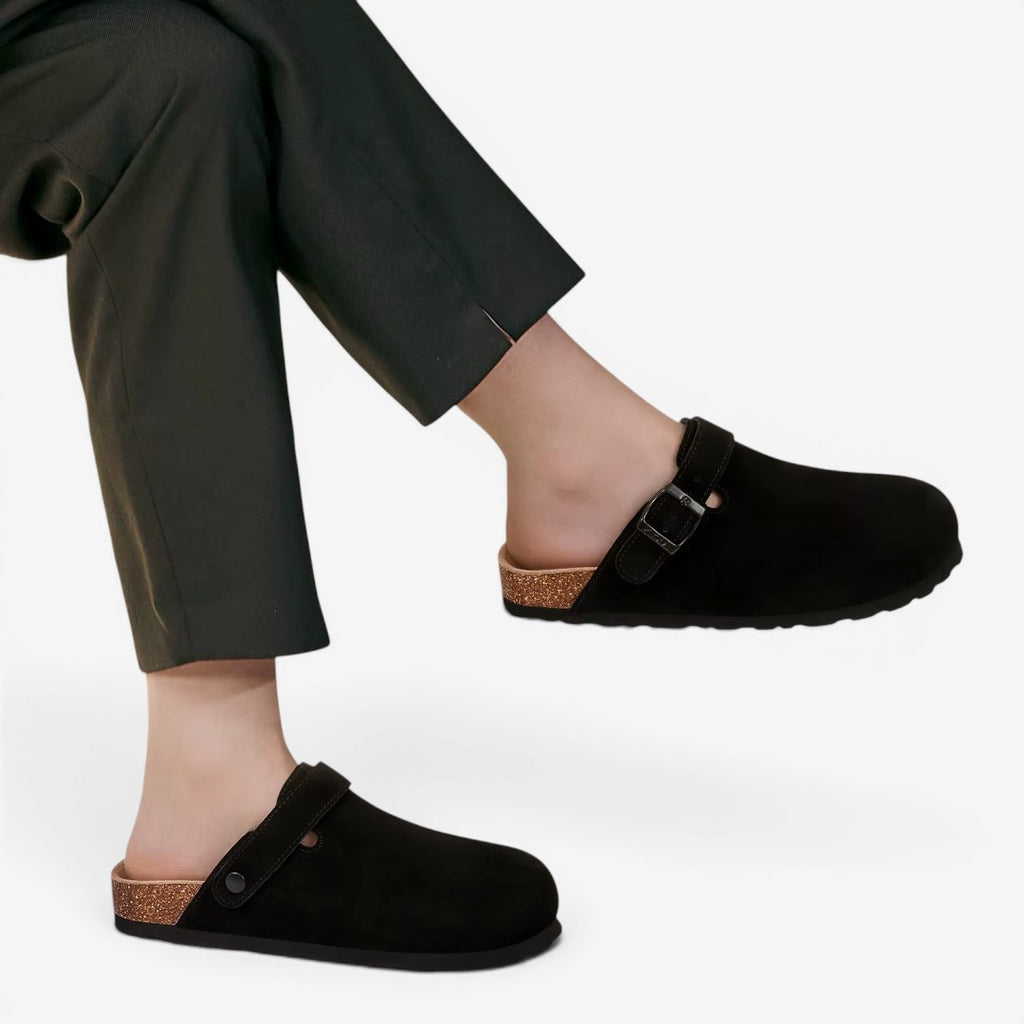 Jorvalore | Women's Comfortable Suede Clogs Adjustable Buckle Sandals