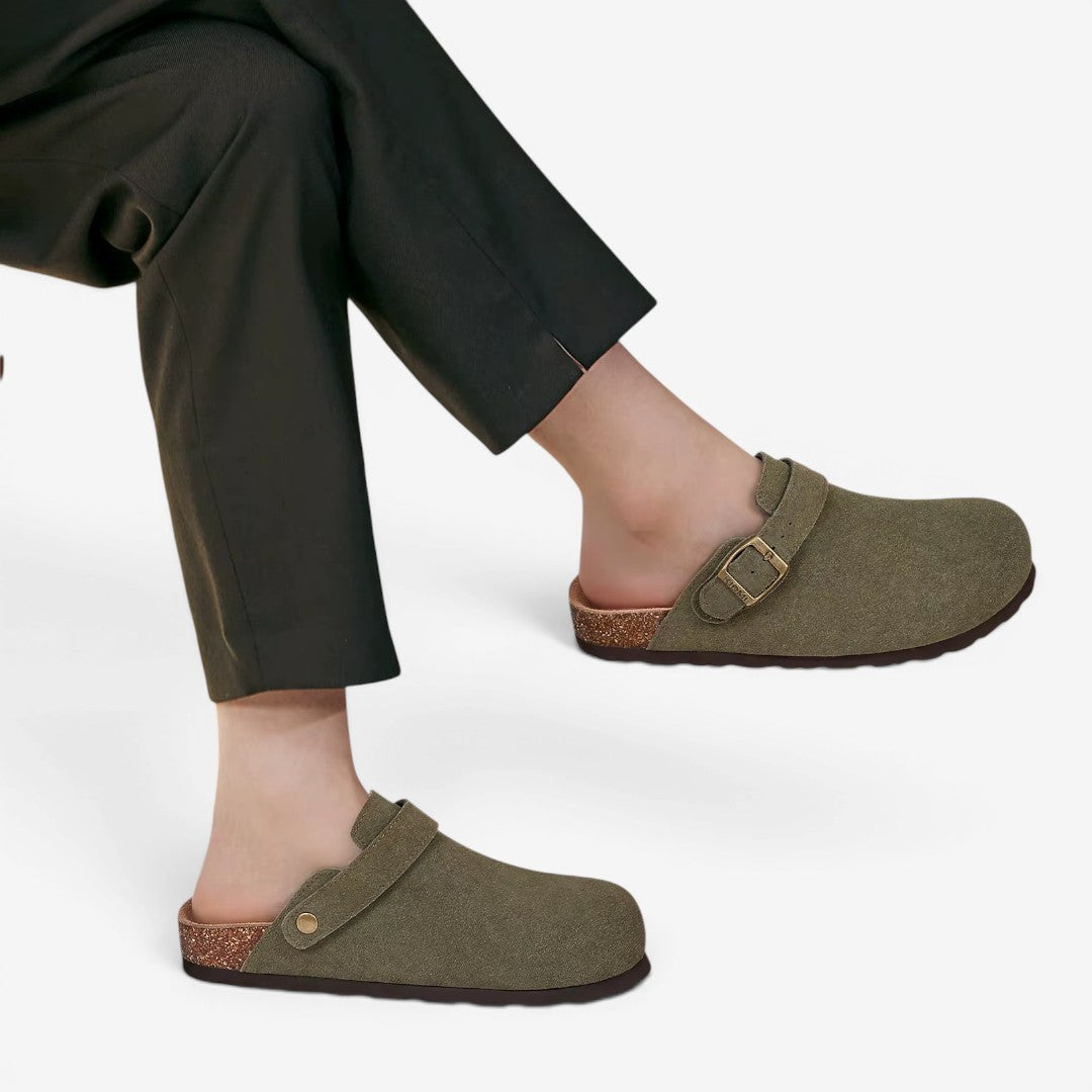 Jorvalore | Women's Comfortable Suede Clogs Adjustable Buckle Sandals