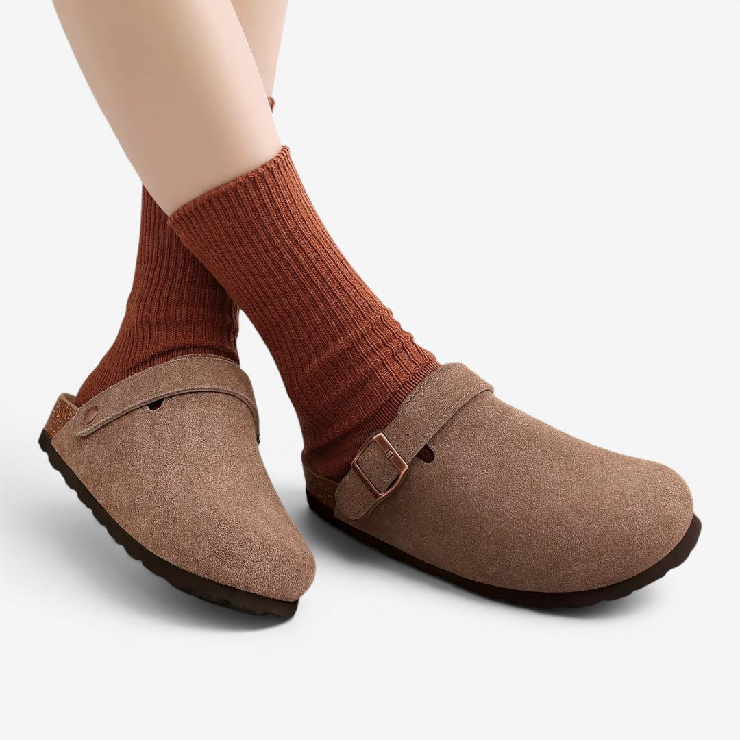 Jorvalore | Women's Comfortable Suede Clogs Adjustable Buckle Sandals