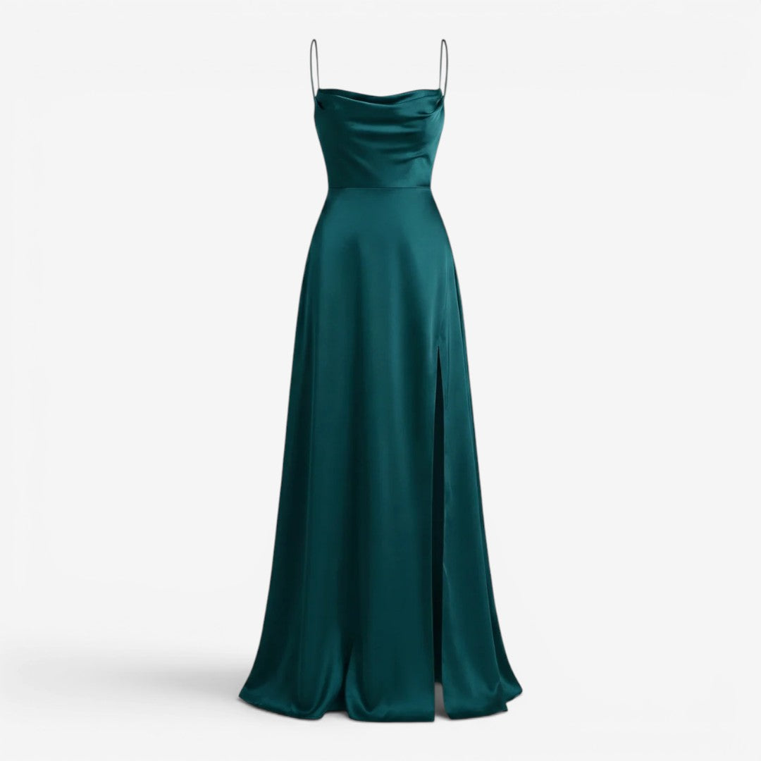 Jorvalore | Women's Maxi Dress Elegant Draped Side Slit Summer Dress