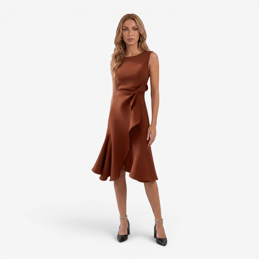 Jorvalore | Women's Sleeveless Draped Midi Dress for Summer Events