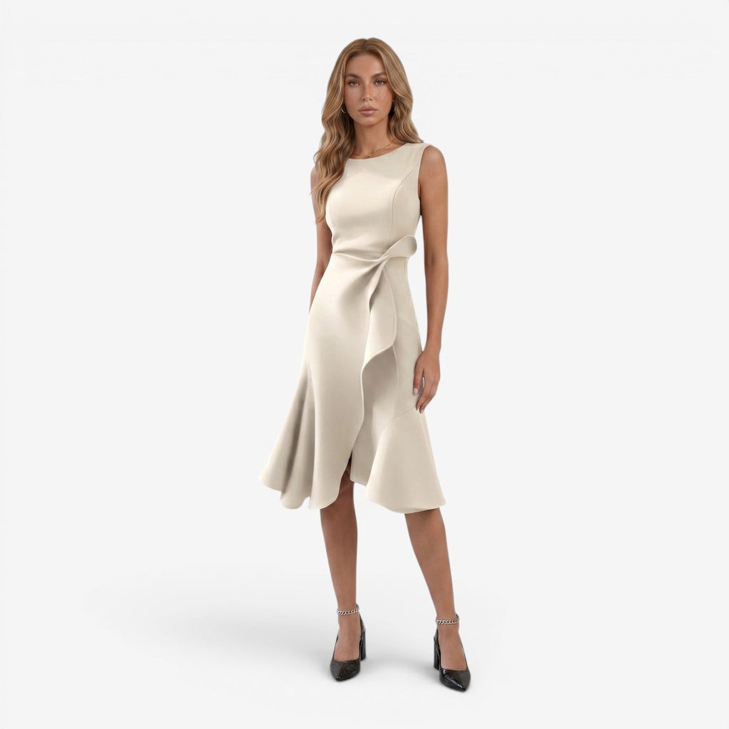 Jorvalore | Women's Sleeveless Draped Midi Dress for Summer Events