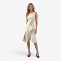 Jorvalore | Women's Sleeveless Draped Midi Dress for Summer Events