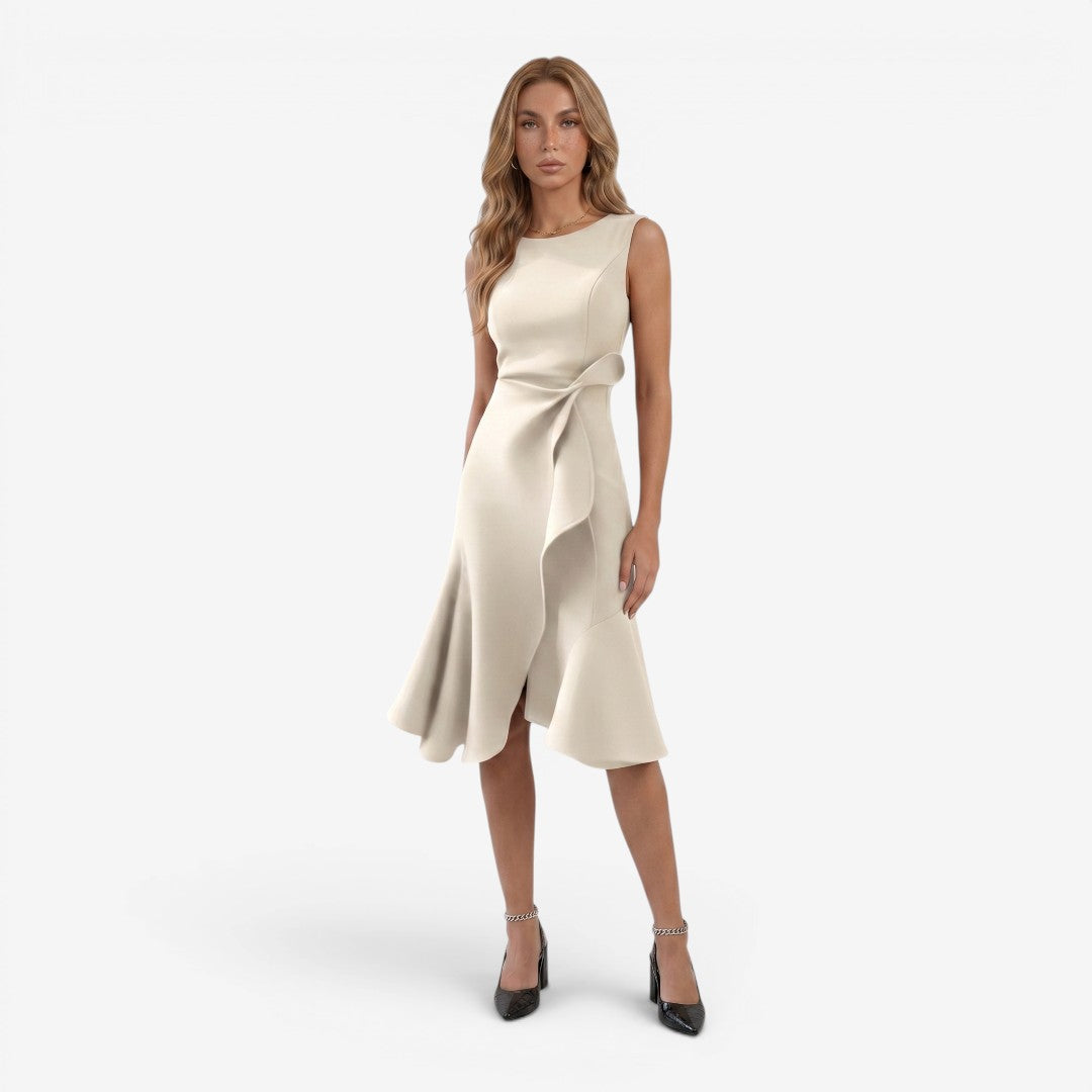 Jorvalore | Women's Sleeveless Draped Midi Dress for Summer Events