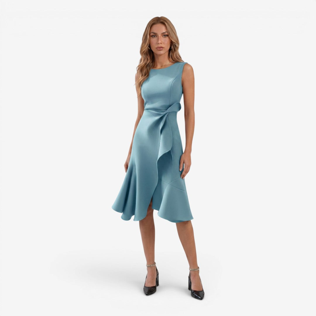 Jorvalore | Women's Sleeveless Draped Midi Dress for Summer Events