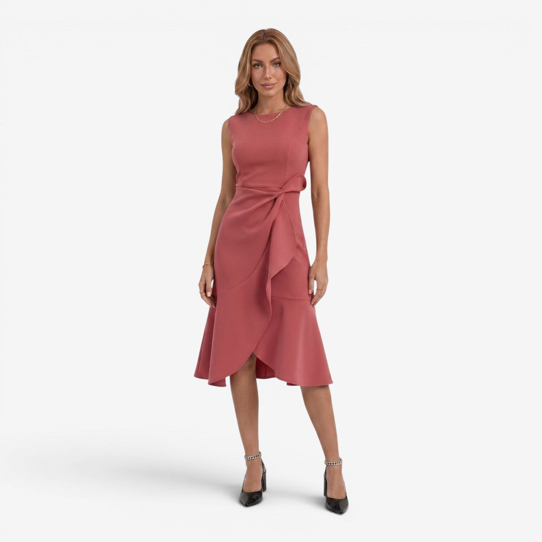 Jorvalore | Women's Sleeveless Draped Midi Dress for Summer Events
