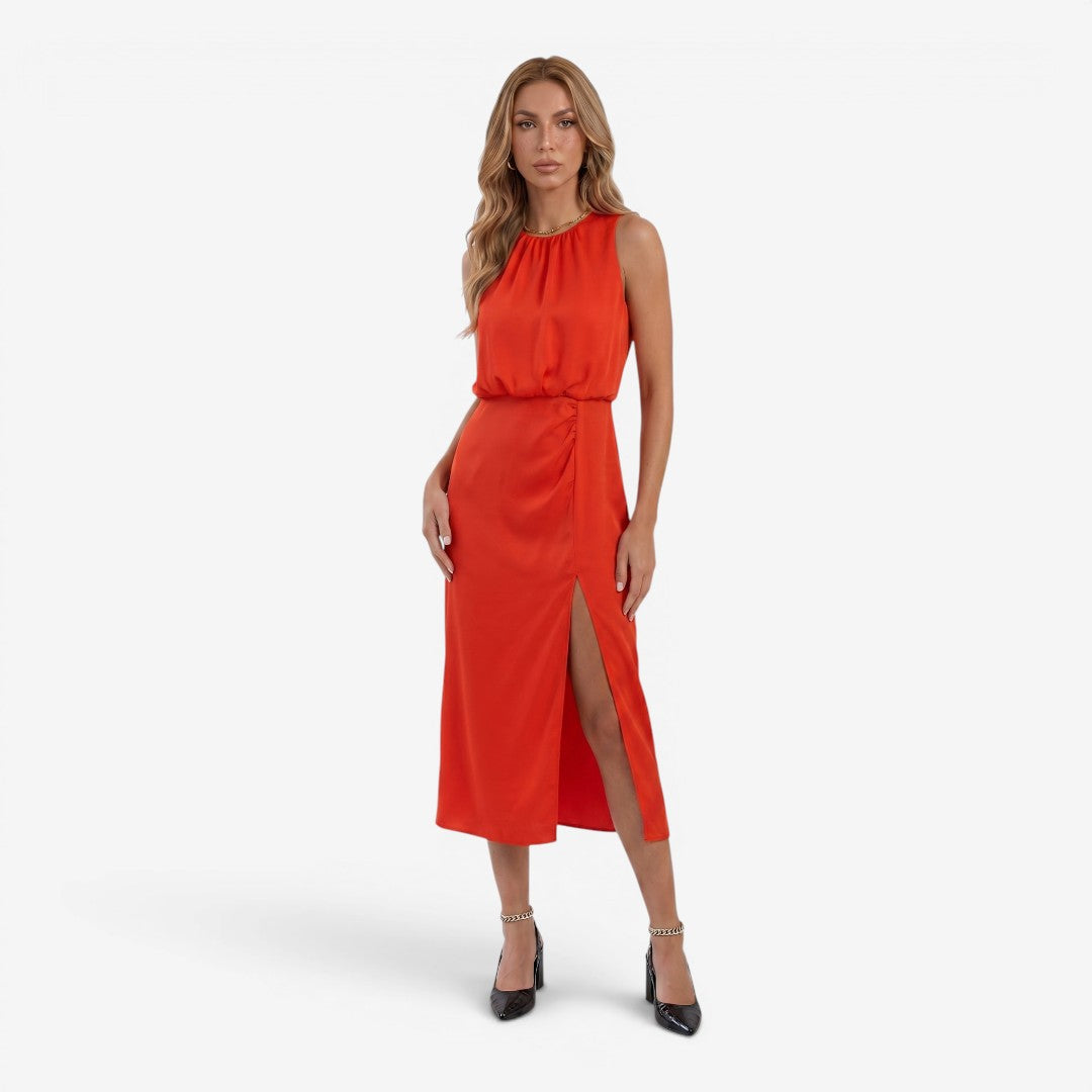 Jorvalore | Women's Sleeveless Summer Midi Dress Flattering Side Split