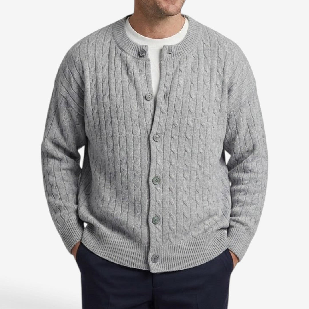 Jorvalore | Men's Cable Knit Button Cardigan Casual Loose Fit