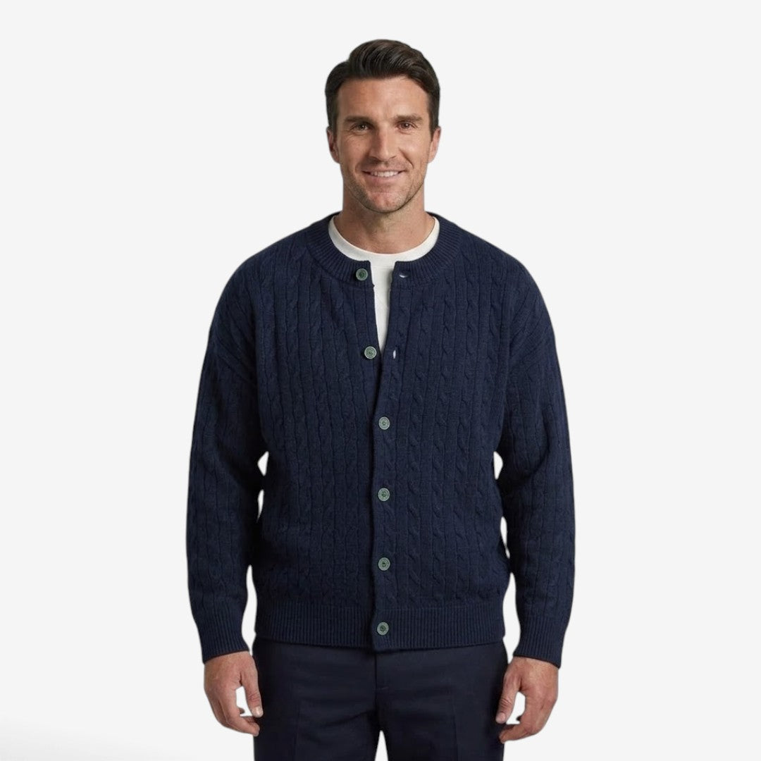 Jorvalore | Men's Cable Knit Button Cardigan Casual Loose Fit