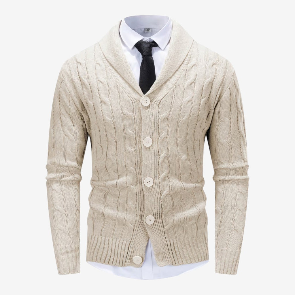 Jorvalore | Men's Cable Knit Button Cardigan for Autumn & Winter