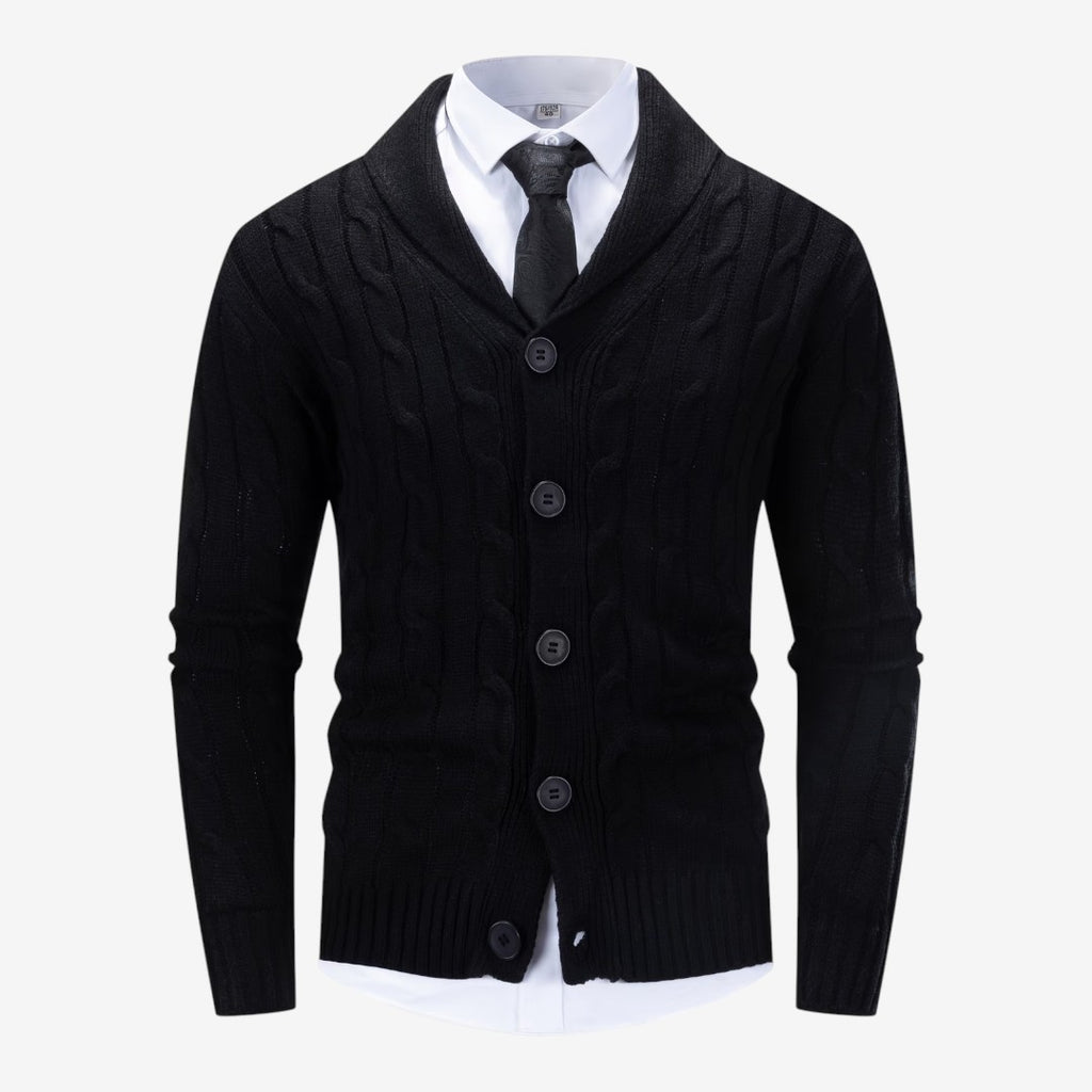 Jorvalore | Men's Cable Knit Button Cardigan for Autumn & Winter