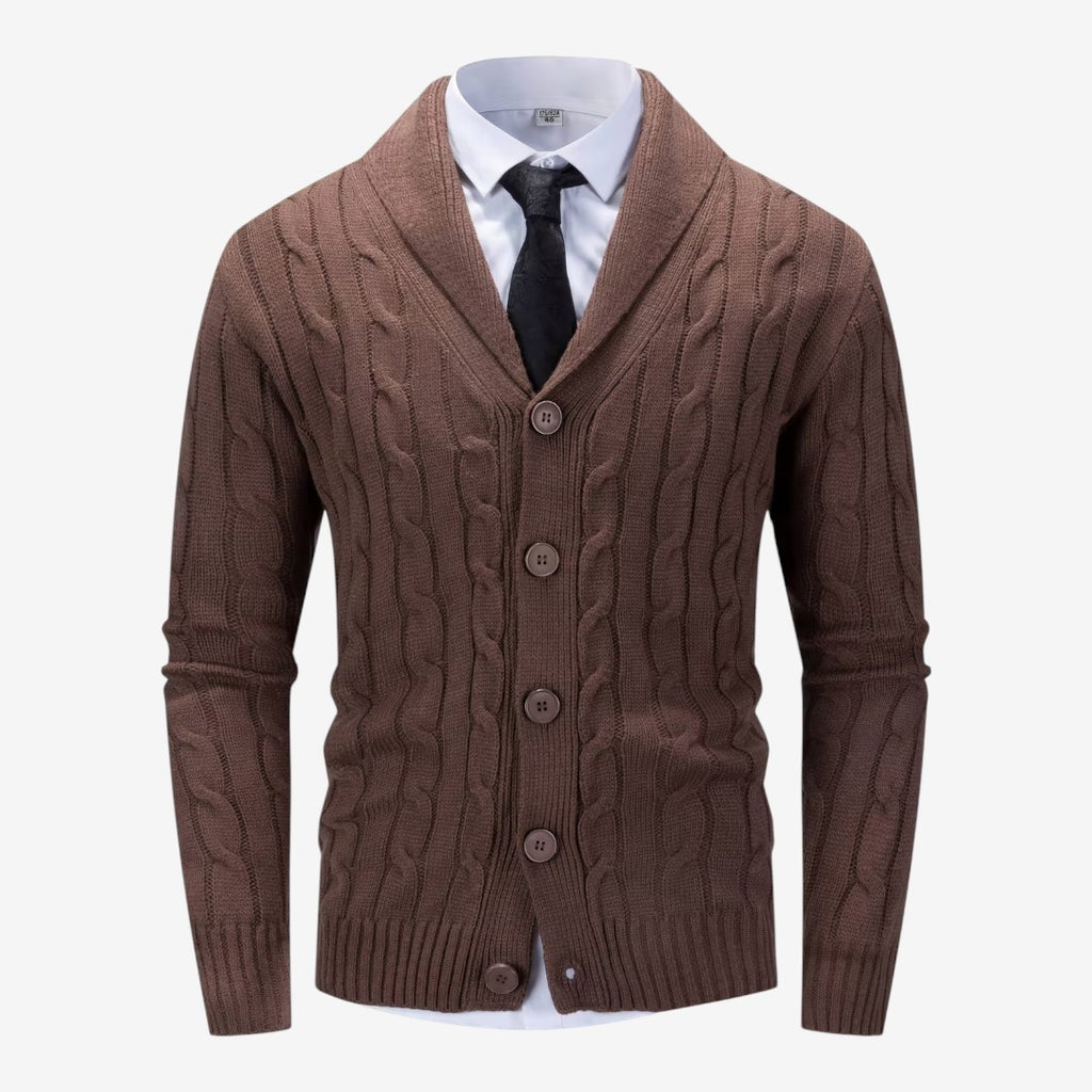 Jorvalore | Men's Cable Knit Button Cardigan for Autumn & Winter