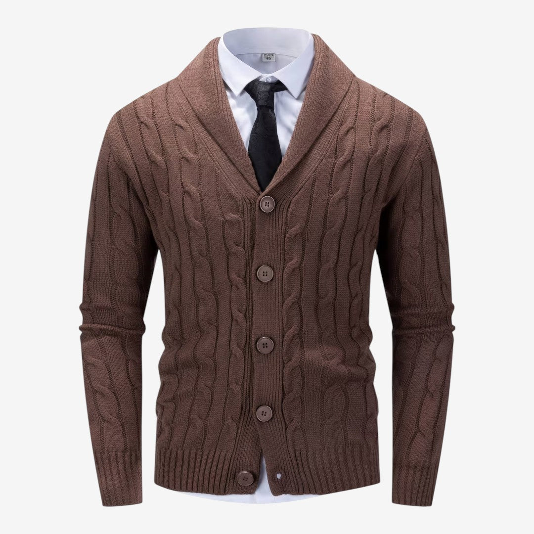 Jorvalore | Men's Cable Knit Button Cardigan for Autumn & Winter