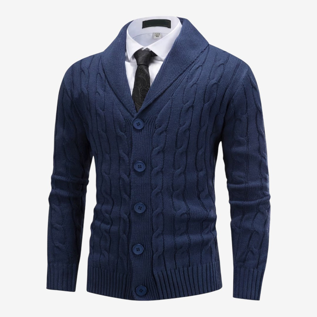 Jorvalore | Men's Cable Knit Button Cardigan for Autumn & Winter