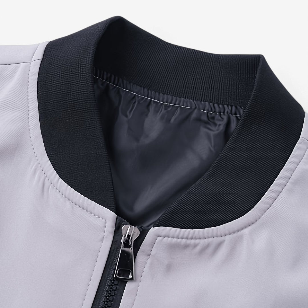 Jorvalore | Men’s Casual Bomber Jacket Baseball Collar Zip Up