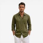 Jorvalore | Men’s Casual Denim Shirt Lightweight Long Sleeve Summer Fit