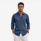 Jorvalore | Men’s Casual Denim Shirt Lightweight Long Sleeve Summer Fit